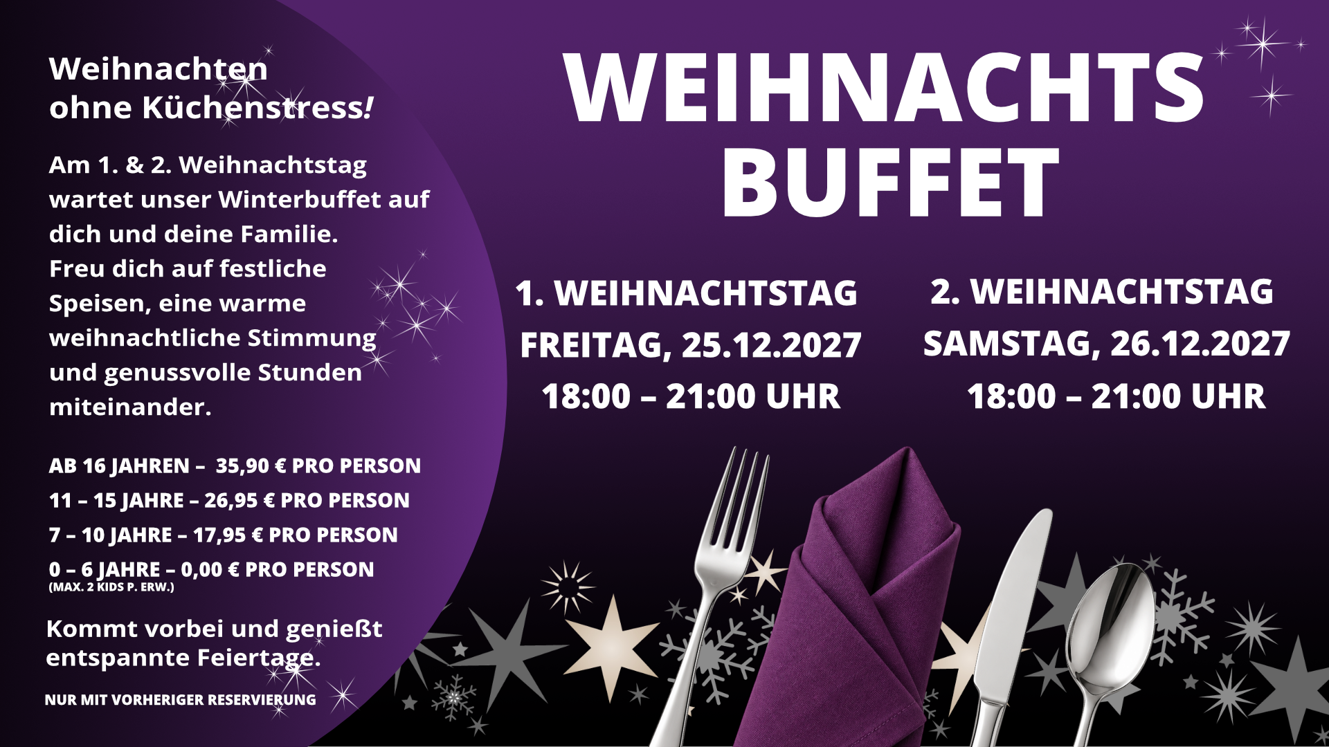 BoA Flensburg - Weihnachtsbuffet 25.12.-26.12.