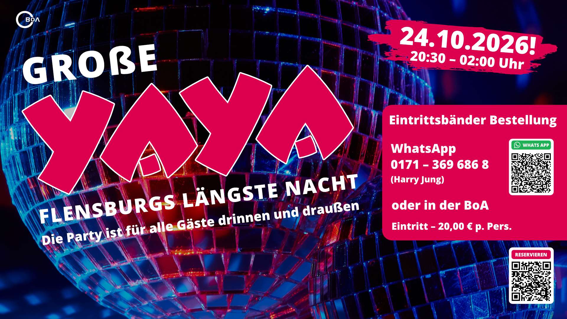 BoA YAYA Sommerparty 24.10.2026